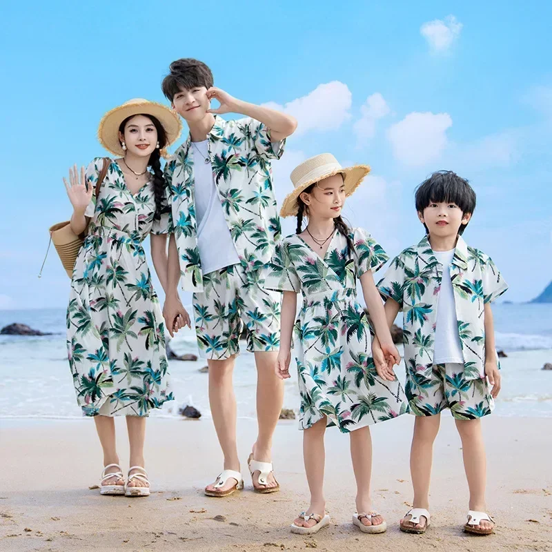 Parent Of Plant - วันหยุดคู่ดูเสื้อผ้าพ่อแม่ลูกสาวชุดพ่อลูกชายชุดเสื้อผ้าชายหาดสําหรับน้องสาวพี่ชายครอบครัว