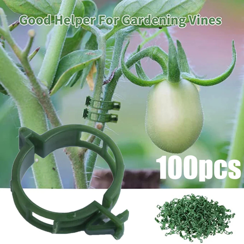 Plant Parent Tools - 100 PCS/พืชสนับสนุนคลิปผูกพลาสติก Trellis Stake คลิปสวน Veggie