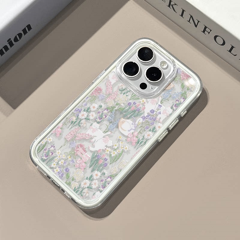 Plants X - เคสโทรศัพท์ซิลิโคนใสลายดอกไม้น่ารัก รูปแมว หงส์ สำหรับ iPhone 17