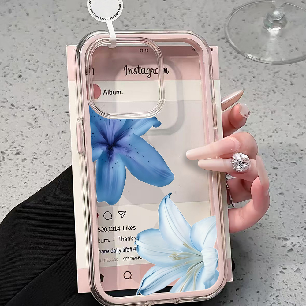 เคสโทรศัพท์ใสลายดอกลิลลี่สีฟ้า - Plants X บทวิจารณ์และราคา