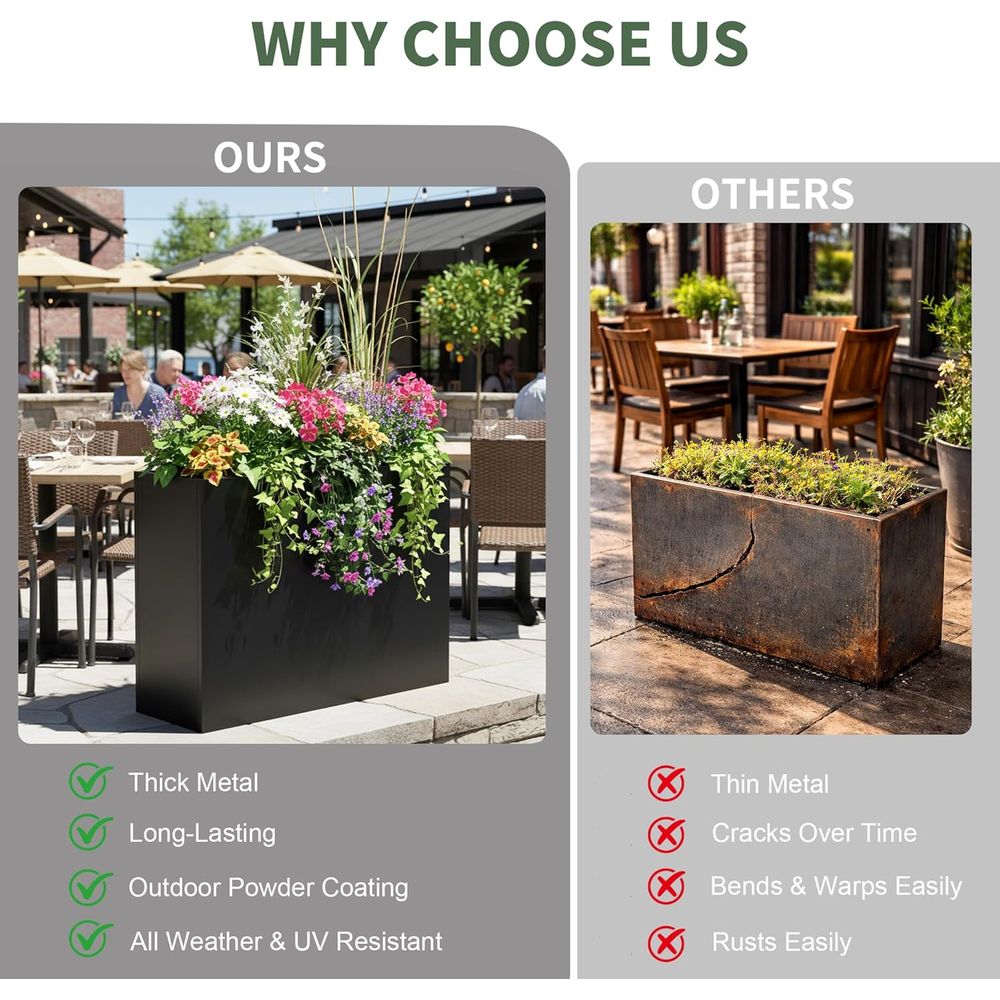 กระถางปลูกต้นไม้โลหะขนาดใหญ่สำ - Plants X บทวิจารณ์และราคา